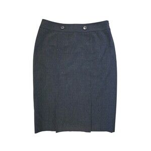 Caslon Women Gray Self-Design Cotton Blend Back Zipper A-Line Short Skirt Size 6